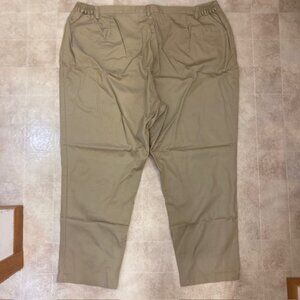 CABIN CREEK KHAKI TWILL ELASTIC STRETCH WAIST PANTS PLUS 30W NWT